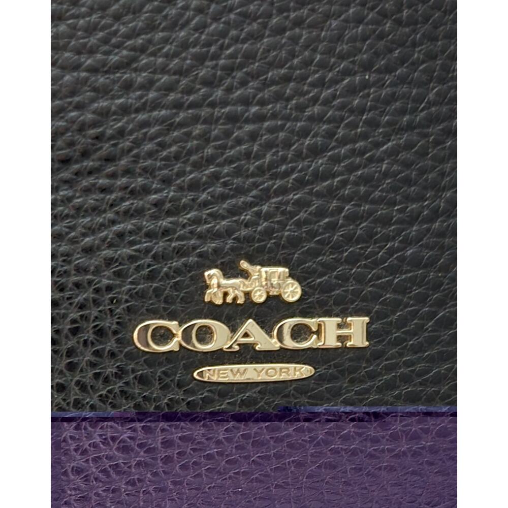 Coach Val Crossbody Shoulder Bag Duffle Black Soft Pebbled Leather Purse C2818 - Picture 3 of 16